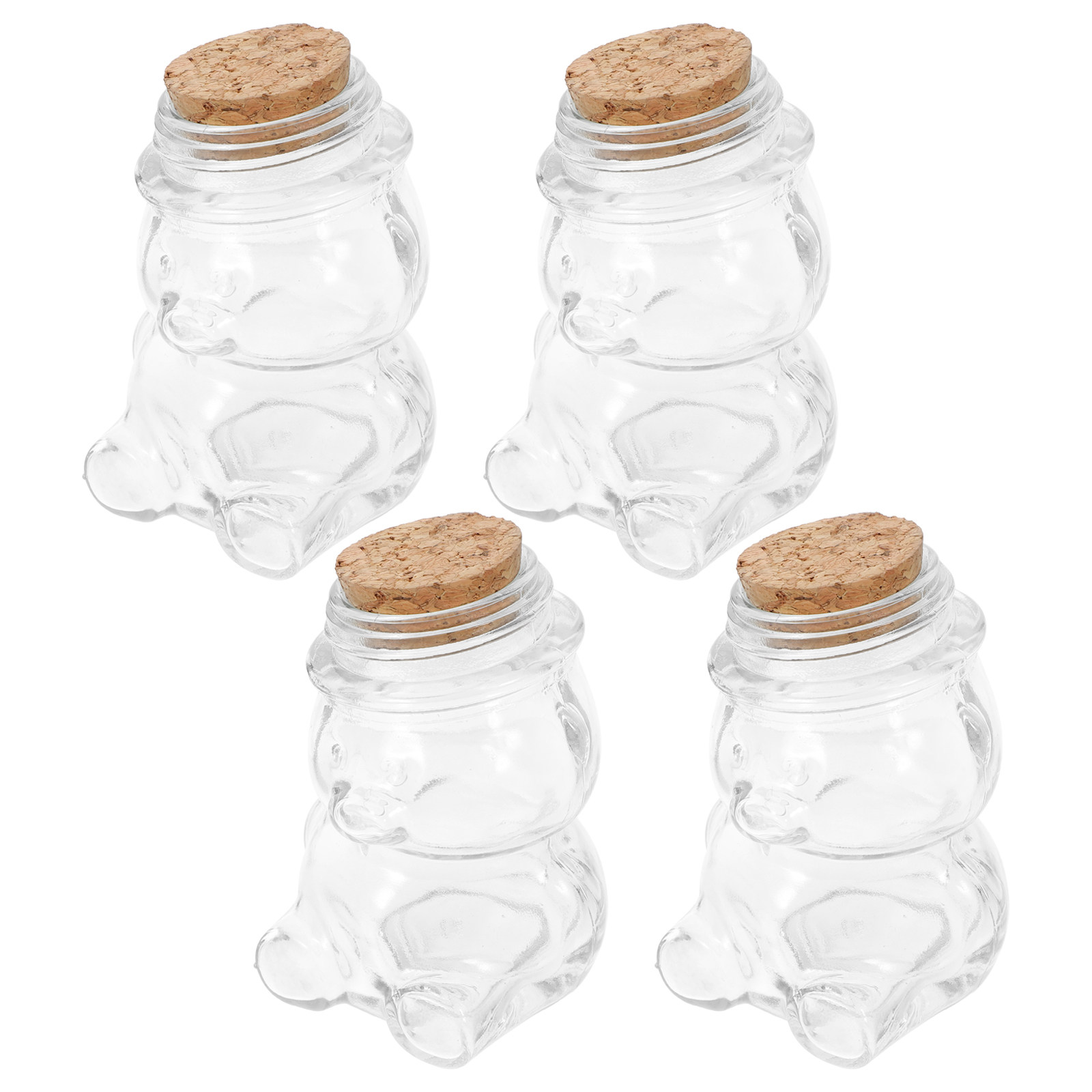 4Pcs Glass Candy Jar Set Trans - Coffee Tea Sugar ulasan dan harga