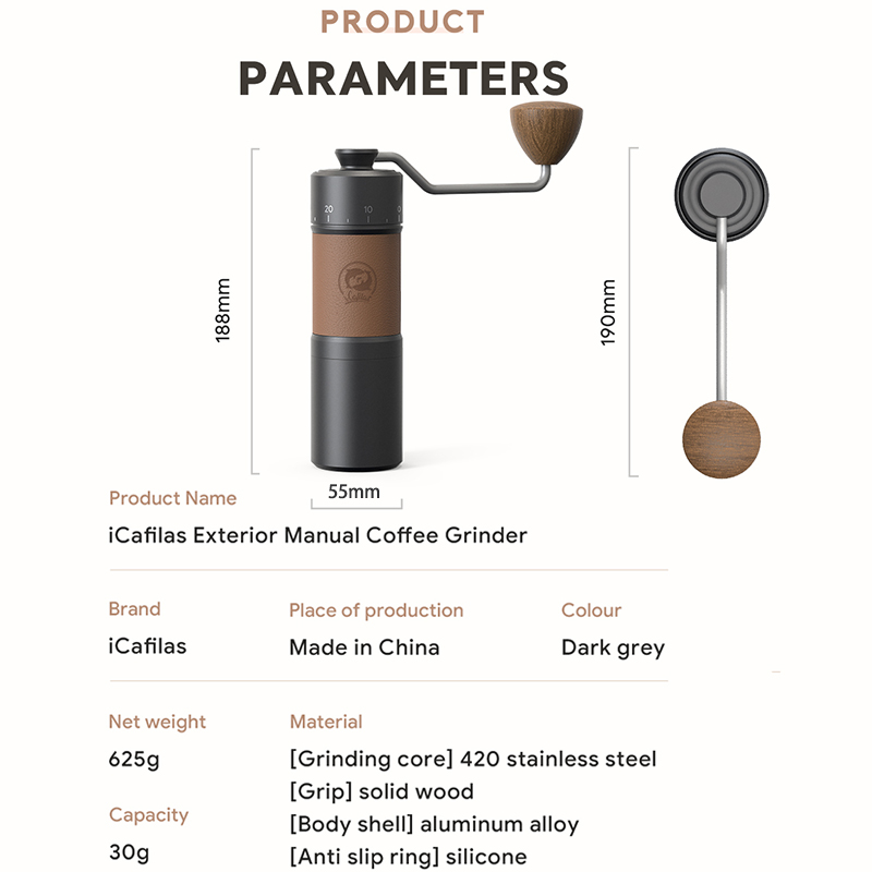 icafilas Manual Coffee Grinder - Burr Hand Grinder ulasan dan harga